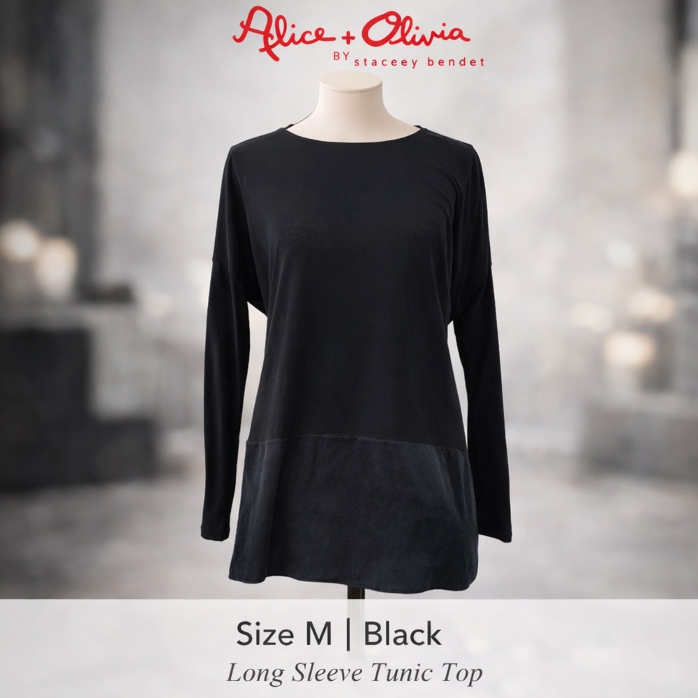 Alice & Olivia by Stacey Bendet Air Long Sleeve with silk Hem insert  - XS